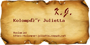 Kolompár Julietta névjegykártya